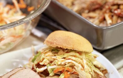 Hickory Smoked Pulled Pork Sandwiches with Coleslaw