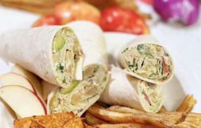 Shredded Chicken Wrap with Spinach, Avocado and jalepenos
