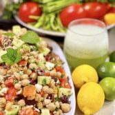 Mediterranean Chickpea Salad with Minty Lemon Lime Slushy Recipe