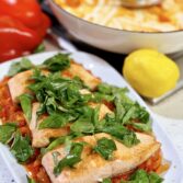 Delicious Pan Fried Salmon Fillets with Piperade Recipe