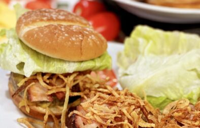 Bacon Cheeseburgers with French Fried Onions Recipe