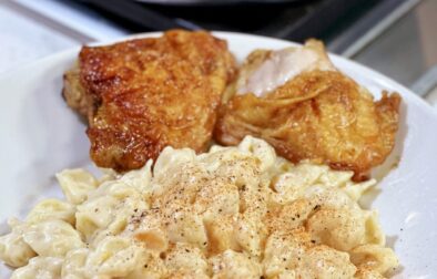 Creamy Butternut Squash Mac and Cheese with Grilled Chicken Recipe