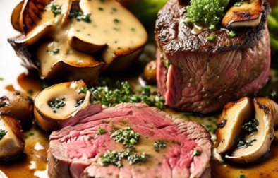 Succulent Filet Mignon with Irresistible Herb-Butter Sauce and Mushrooms Recipe