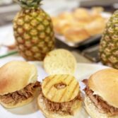 Tropical Delight, Hawaiian Shredded Pork Sliders with Grilled Pineapple
