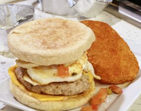 Sizzling Morning Delight, Chef Bryan Woolley's Signature Breakfast Sandwiches with Homemade Pork Sausage