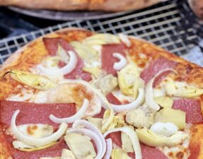 Salami and Artichoke Heart Pizza: A Gourmet Delight