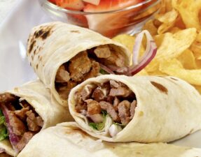 Succulent steak and blue cheese wraps