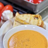 Rich and Flavorful Roasted Red Pepper, Tomato, and Garlic Soup