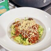 Zoodles with a homemade Bolognese Sauce