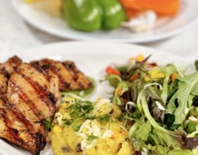 Cheesy Polenta with Black Beans and Vegetables