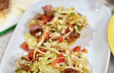 Steak Tostadas with Mexican Coleslaw Salsa