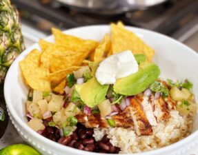 Pineapple Salsa Burrito Bowls