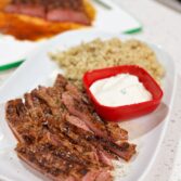 Grilled Skirt Steak with Creamy Citrus Sauce