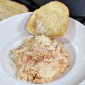 Creamy Baked Penne with Mozzarella and Garlic Bread