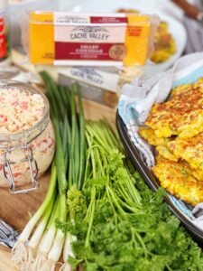 Cheesy Corn Fritters with Pepper Jack Pimento Cheese