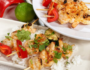 Grilled Honey-Lime Shrimp Skewers