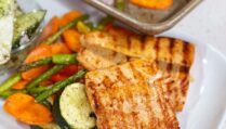 Garlic Herb Grilled Salmon with Roasted Veggies