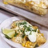 Roasted Pepper and Corn Enchiladas with Avocado Crema