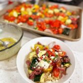Exotic Mediterranean Quinoa Bowl with Roasted Vegetables & Feta