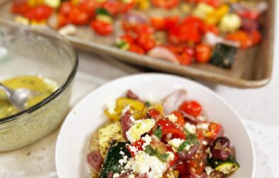 Exotic Mediterranean Quinoa Bowl with Roasted Vegetables & Feta