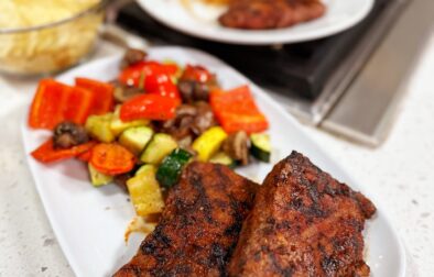 Cowboy-Style Flatiron Steak with Roasted Vegetables
