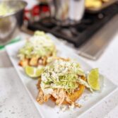 Chipotle Chicken Tostadas with Avocado-Lime Slaw