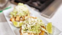Chipotle Chicken Tostadas with Avocado-Lime Slaw