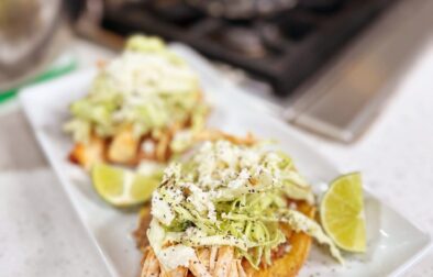 Chipotle Chicken Tostadas with Avocado-Lime Slaw