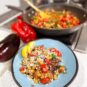 Greek-Spiced Eggplant and Chickpea Skillet