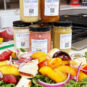 Grilled Halloumi and Stone Fruit Skewers with Raspberry Honey Drizzle